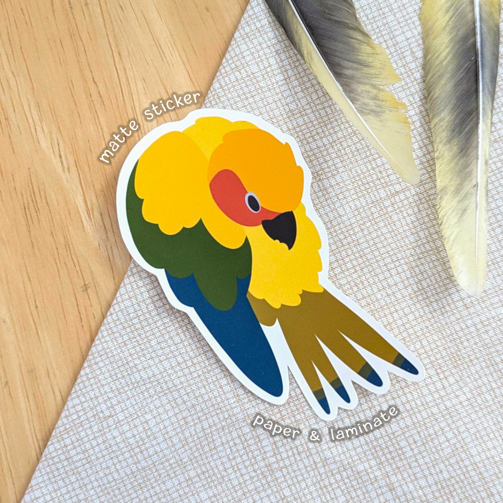 Sun Conure Preening Sticker
