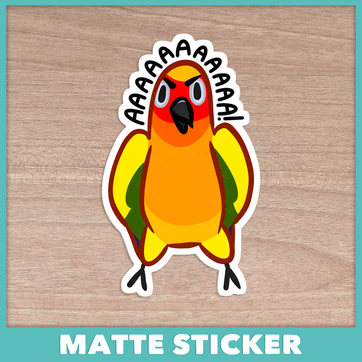 Screaming Sun Conure Sticker