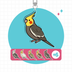 Cockatiel Cutie Acrylic Charm Keychains