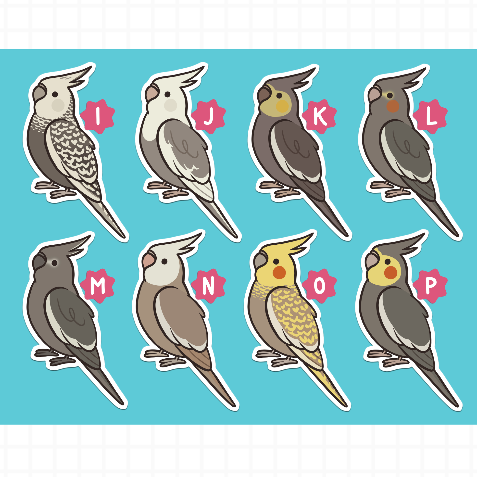 Cockatiel (Cuties) Stickers