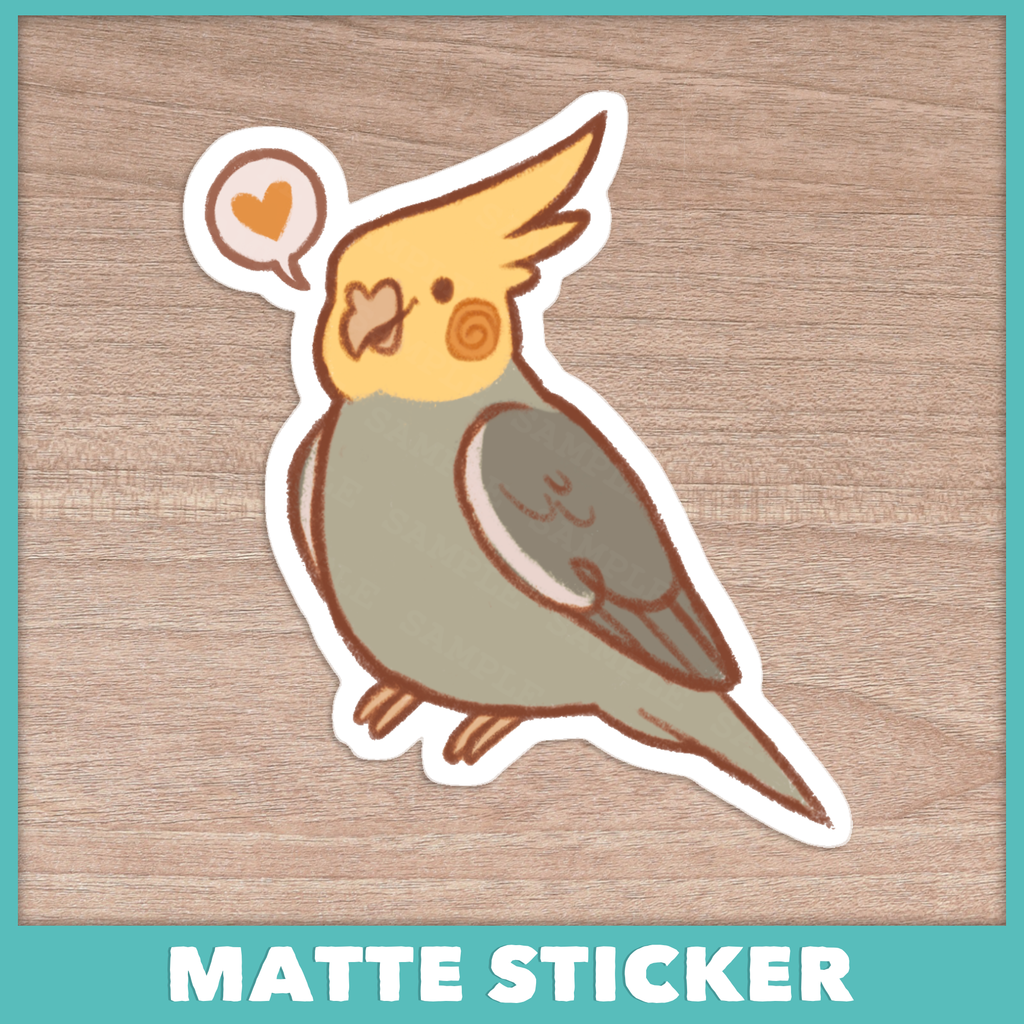 Cockatiel Heart Sticker