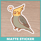 Cockatiel Heart Sticker