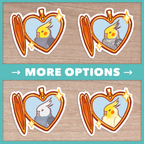 Cockatiel Heart Locket Sticker