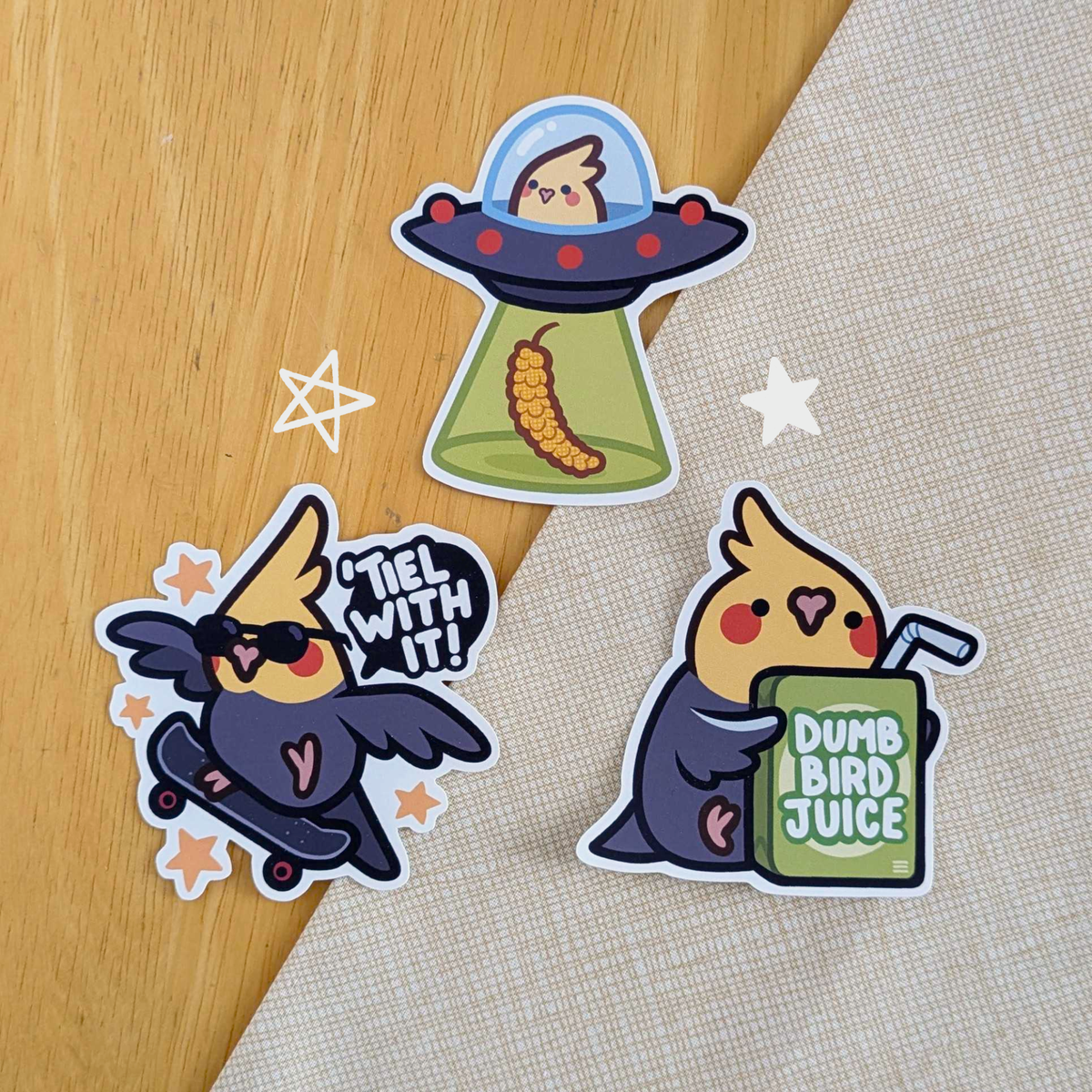 Cute Funny Cockatiel Stickers