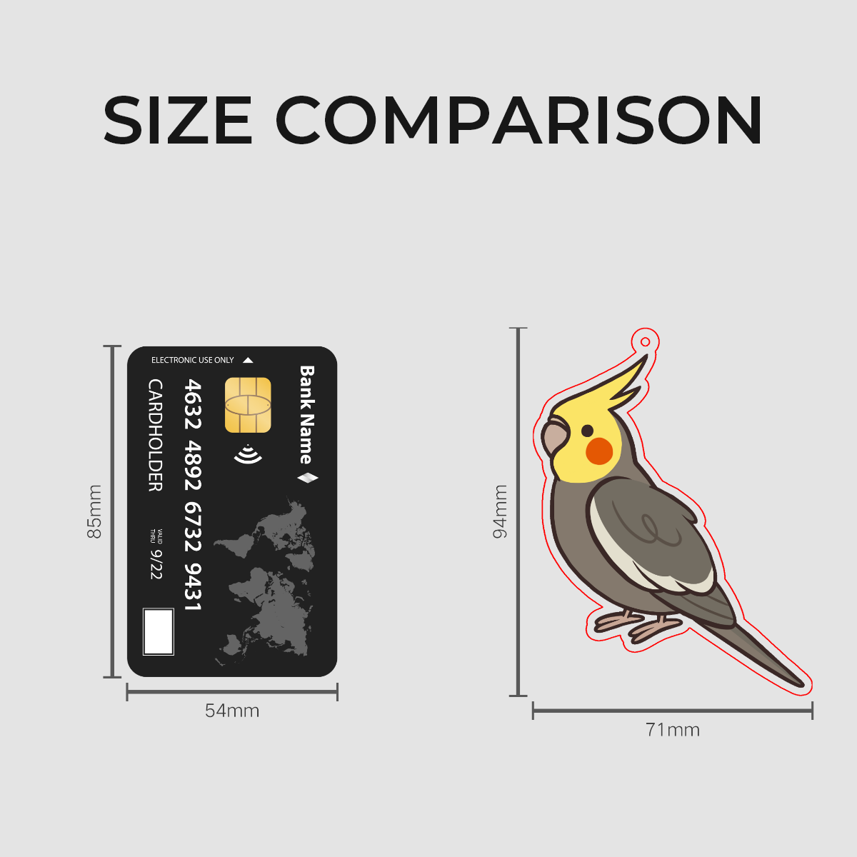 Cockatiel Cutie Acrylic Charm Keychains