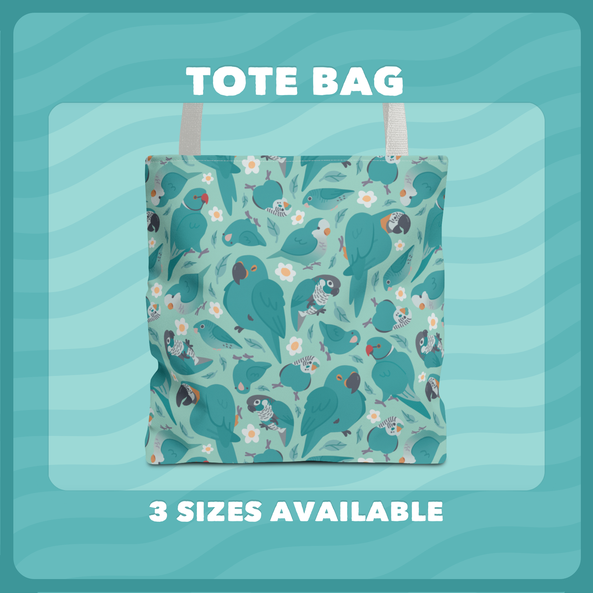 Blue Parrot Species Pattern Tote Bag