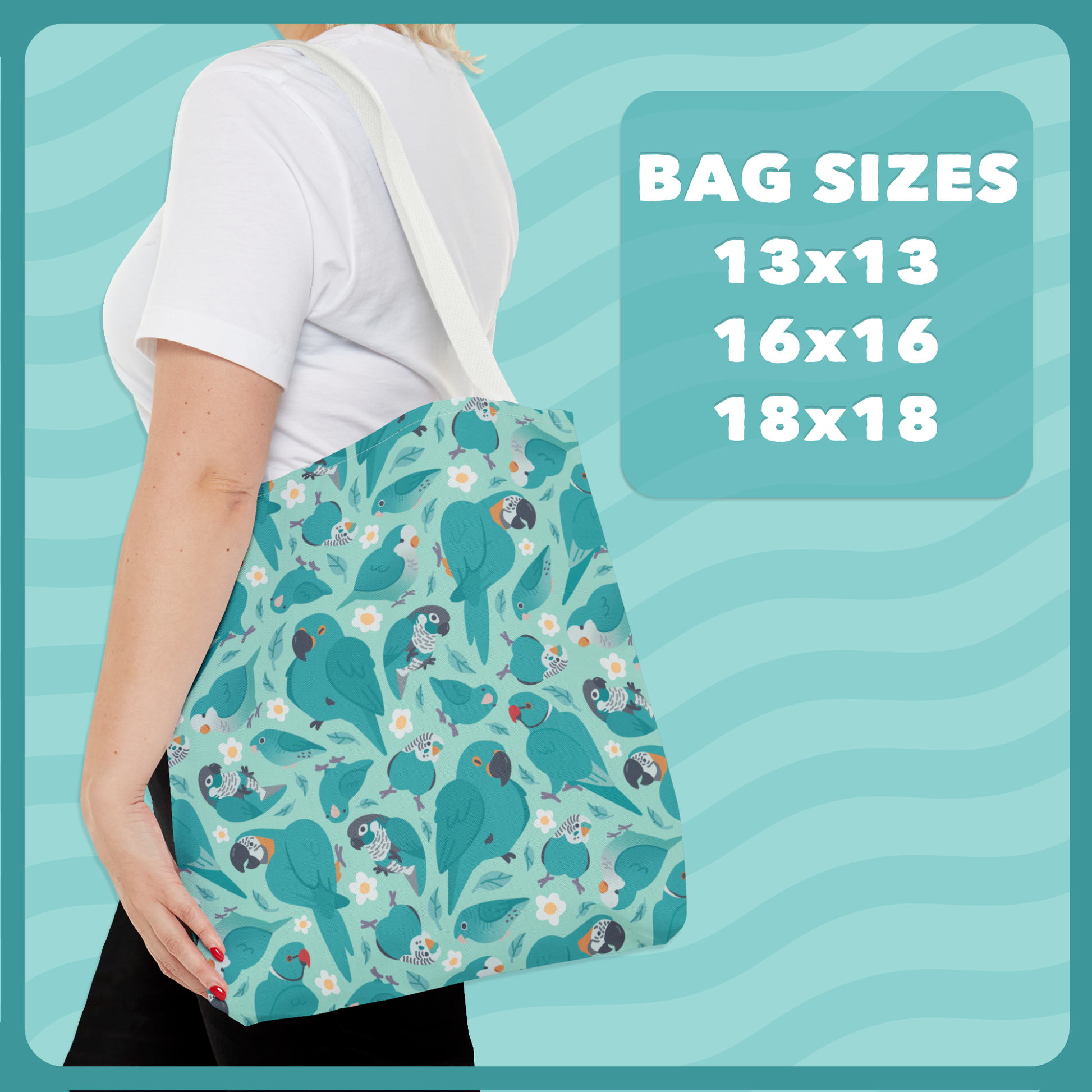 Blue Parrot Species Pattern Tote Bag