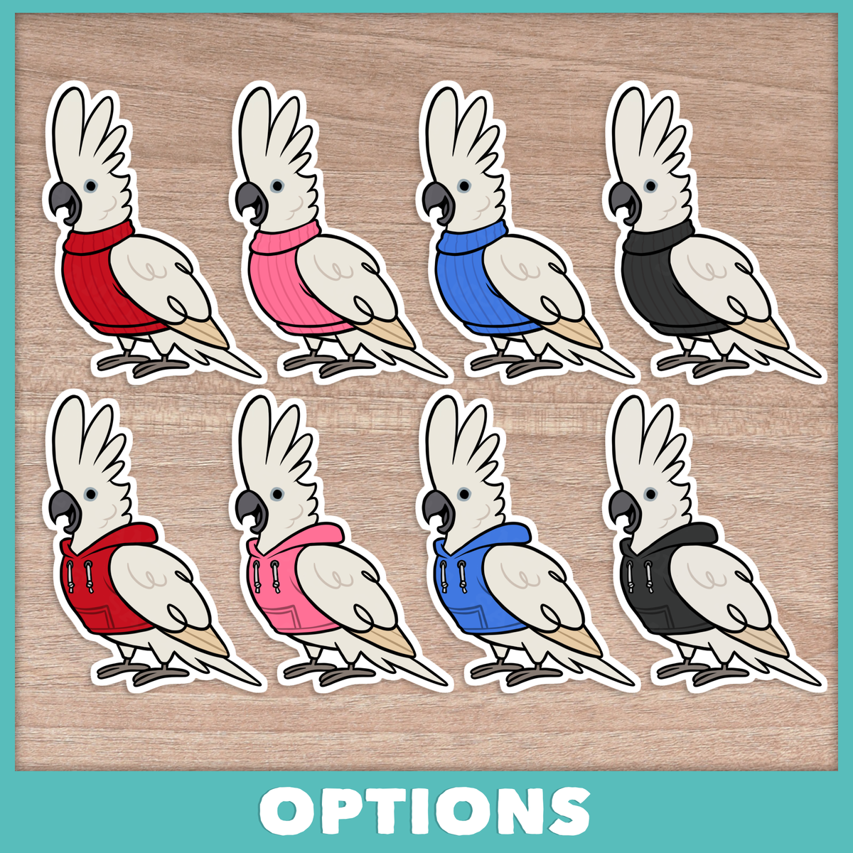 Cockatoo Pluckers (Cuties) Stickers