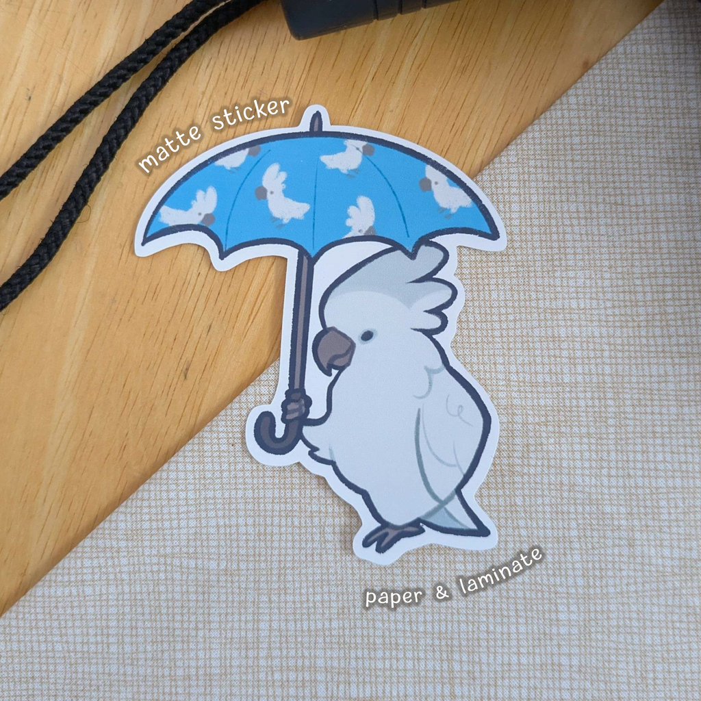 Umbrella Umbrella Cockatoo Sticker